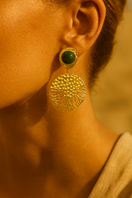 Boucles d’oreilles Racines d’Émeraude