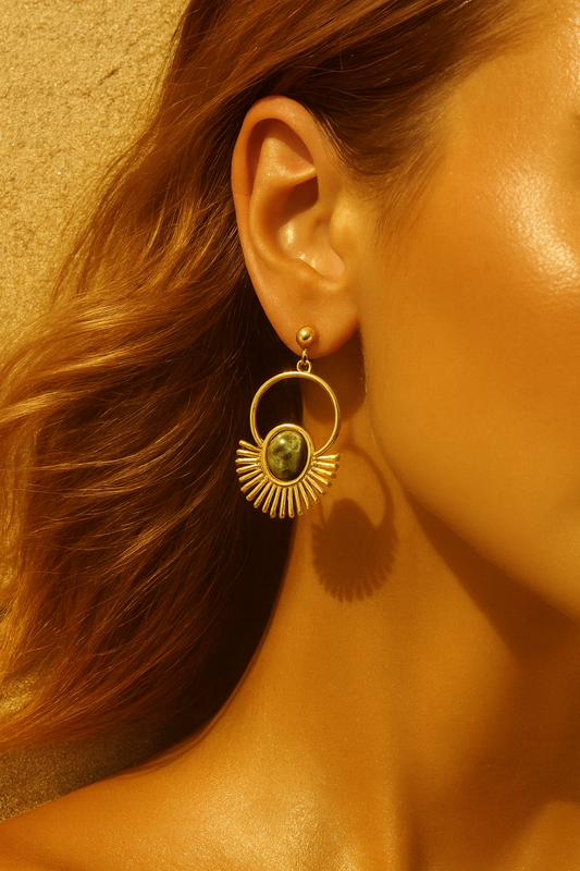 Boucles d’oreilles Orbes Émeraude