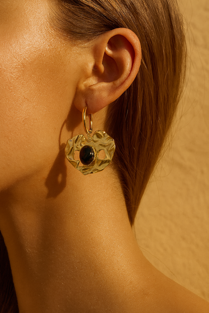 Boucles Chuchotements de Nuit – Cœur & Onyx Noir