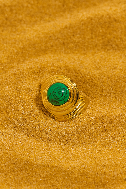 Bague Anneau d’Abondance – Malachite Verte